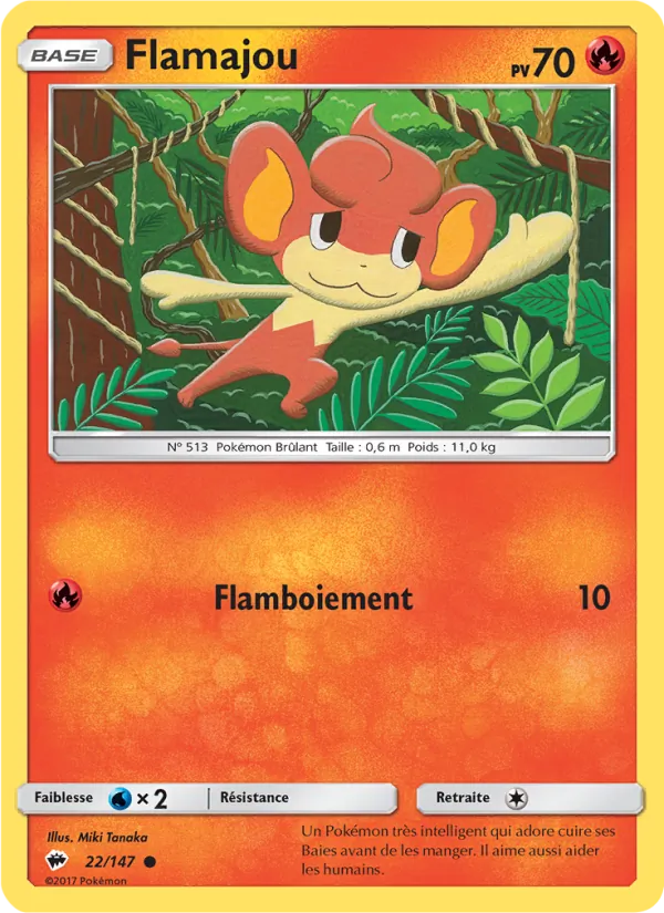Flamajou 22/147 — SL3 – Ombres Ardentes — Carte Pokémon française