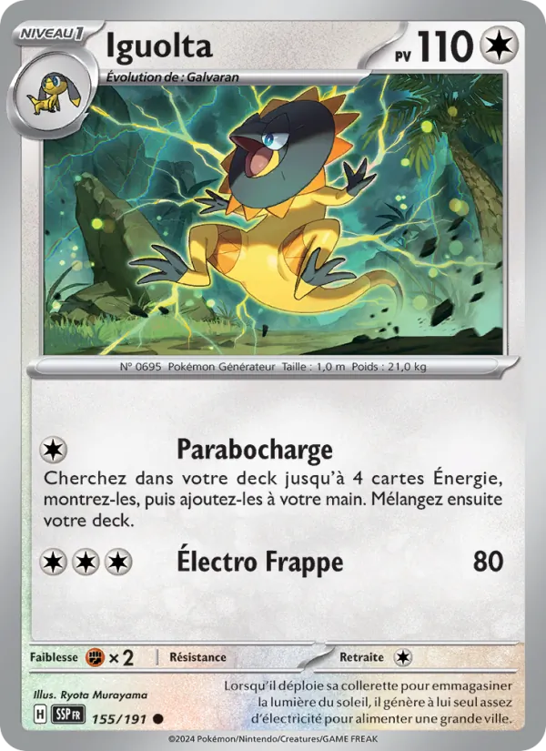 Iguolta 155/191 — EV08 – Étincelles Déferlantes — Carte Pokémon française