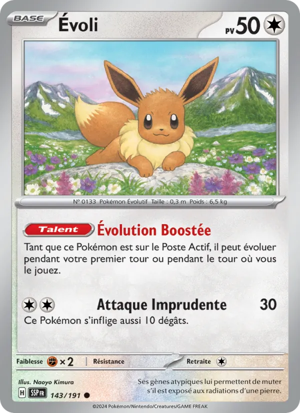 Évoli 143/191 — EV08 – Étincelles Déferlantes — Carte Pokémon française
