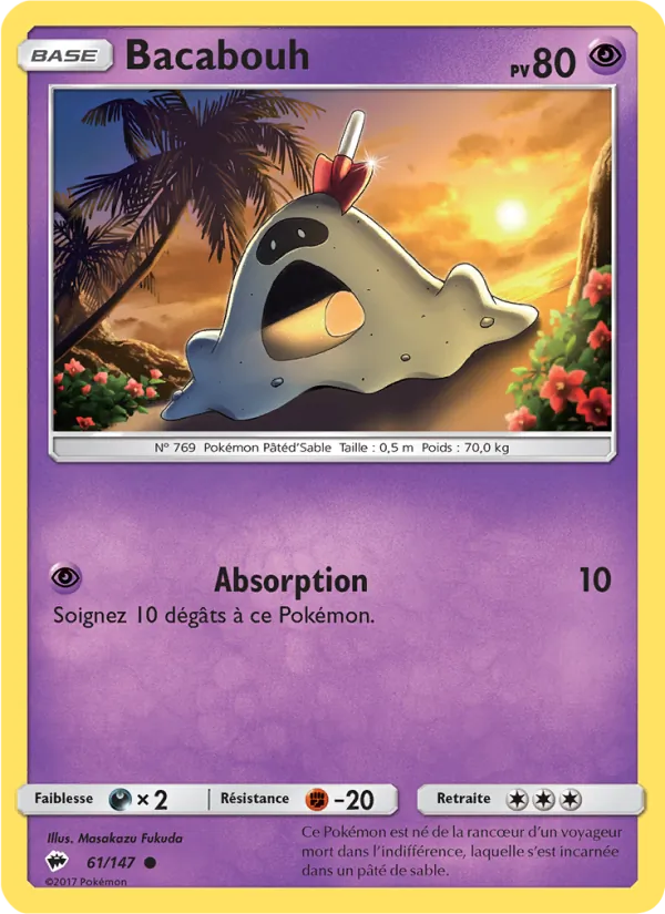 Bacabouh 61/147 — SL3 – Ombres Ardentes — Carte Pokémon française