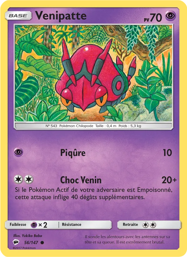 Venipatte 56/147 — SL3 – Ombres Ardentes — Carte Pokémon française