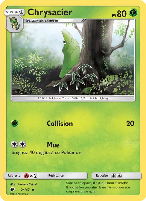 Chrysacier 2/147 — SL3 – Ombres Ardentes — Carte Pokémon française
