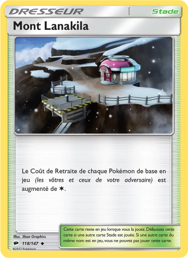 Mont Lanakila 118/147 — SL3 – Ombres Ardentes — Carte Pokémon française