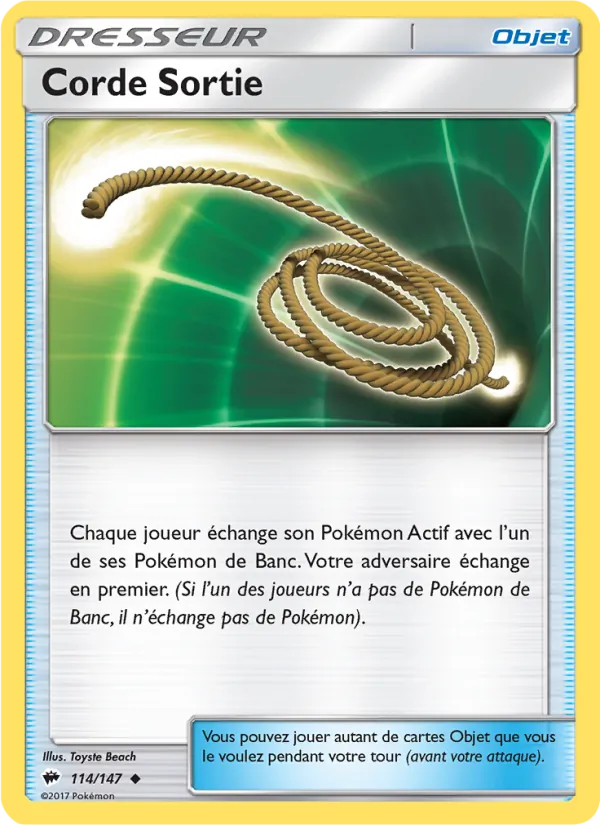 Corde Sortie 114/147 — SL3 – Ombres Ardentes — Carte Pokémon française