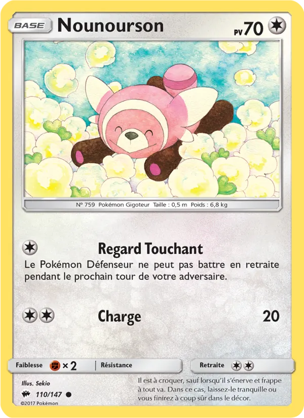 Nounourson 110/147 — SL3 – Ombres Ardentes — Carte Pokémon française
