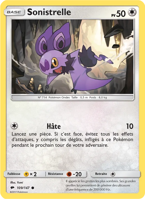 Sonistrelle 109/147 — SL3 – Ombres Ardentes — Carte Pokémon française