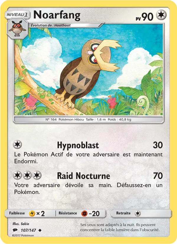 Noarfang 107/147 — SL3 – Ombres Ardentes — Carte Pokémon française