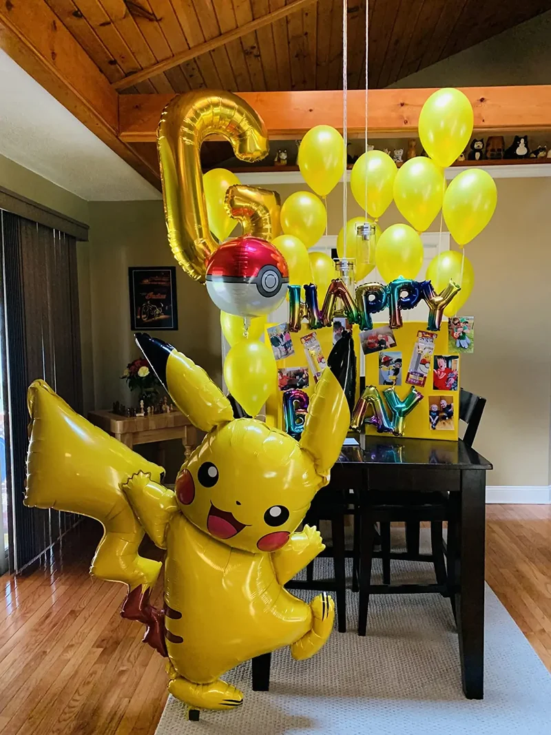 Ballon Pikachu XXL (130cm) pour décoration de fête, anniversaire etc.