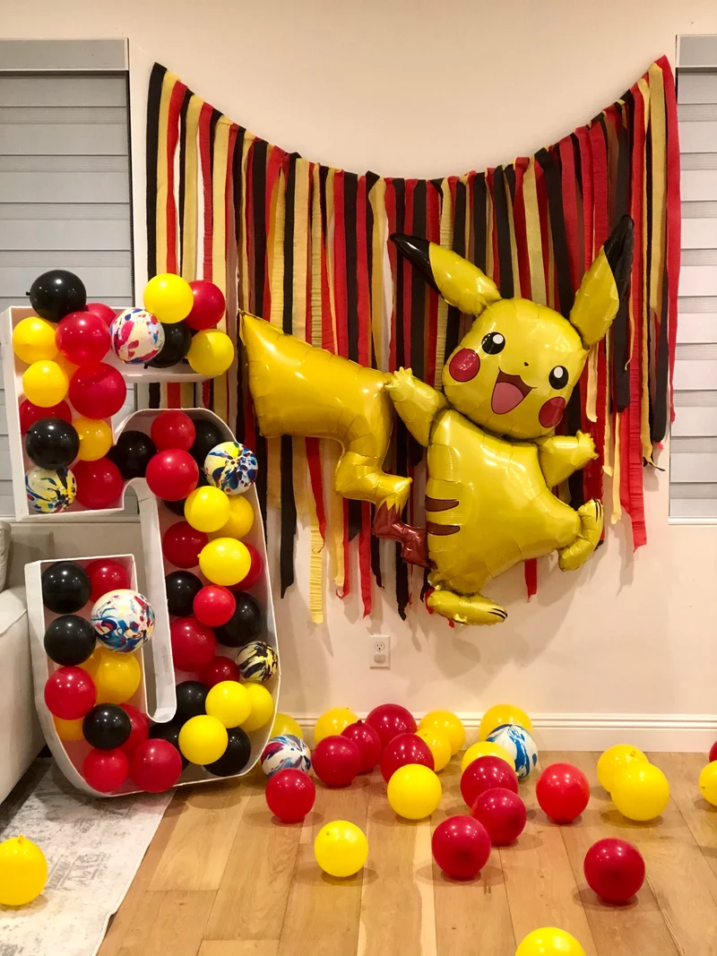Ballon Pikachu XXL (130cm) pour décoration de fête, anniversaire etc.
