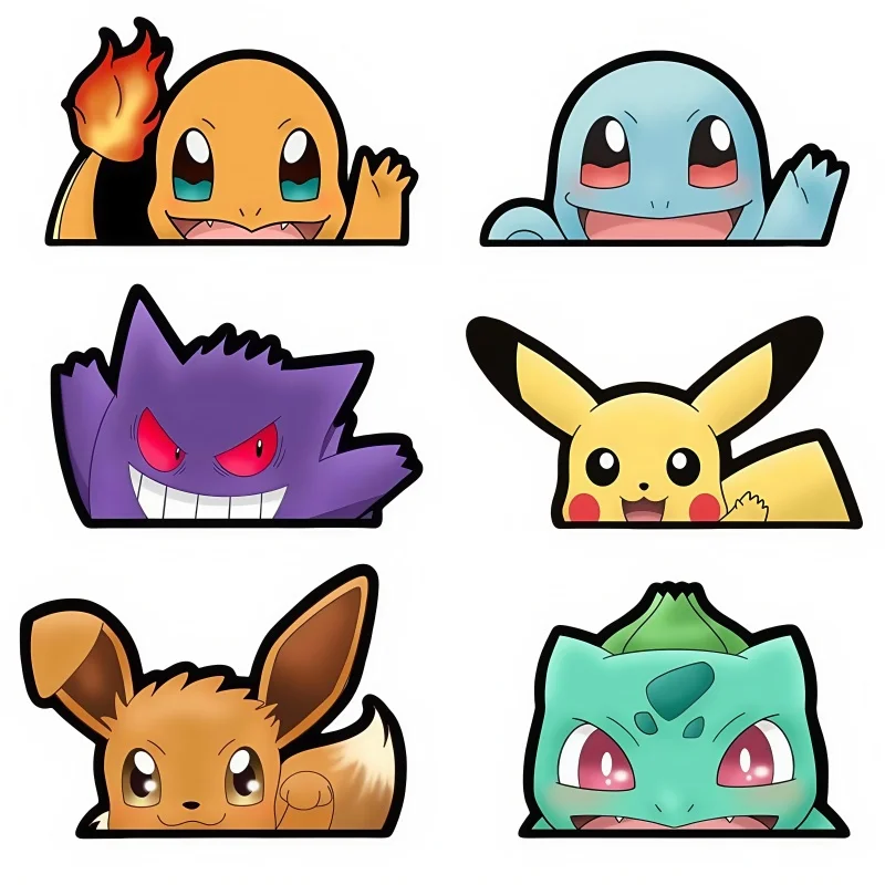 Autocollants amusants pour vitres de voiture Pokémon