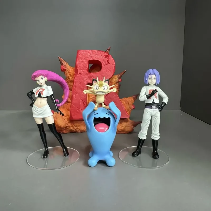 Coffret de figurines Team Rocket avec Jessie, James, Meowth et Wobbuffet