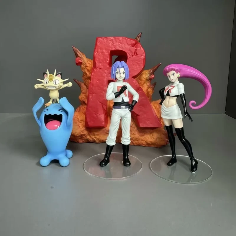 Coffret de figurines Team Rocket avec Jessie, James, Meowth et Wobbuffet