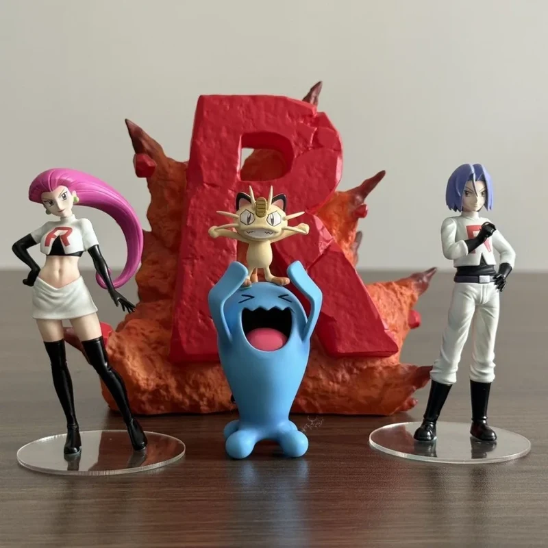 Coffret de figurines Team Rocket avec Jessie, James, Meowth et Wobbuffet