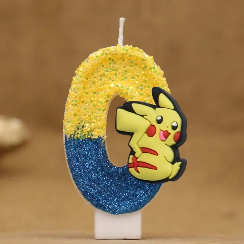 Bougie d'anniversaire Pokémon avec année et motif Pikachu