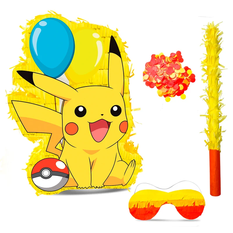 Ensemble de pinata Pokémon Pikachu 4 pièces pour anniversaires, fêtes, etc.
