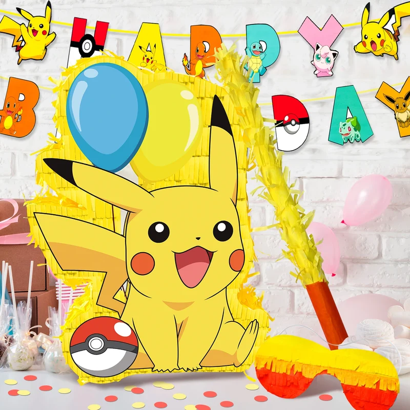 Ensemble de pinata Pokémon Pikachu 4 pièces pour anniversaires, fêtes, etc.