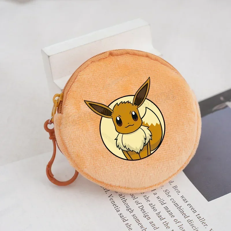 Petit portefeuille Pokémon en peluche avec clip pour enfants