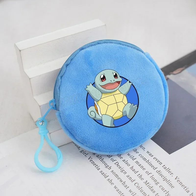 Petit portefeuille Pokémon en peluche avec clip pour enfants