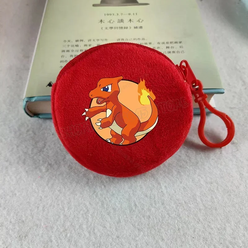 Petit portefeuille Pokémon en peluche avec clip pour enfants