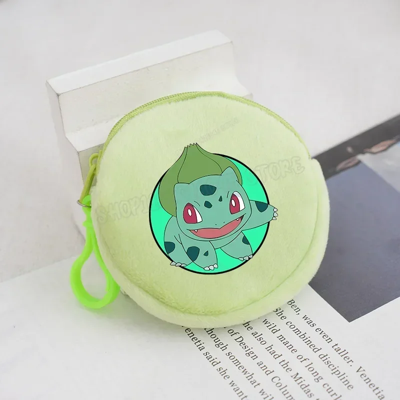 Petit portefeuille Pokémon en peluche avec clip pour enfants