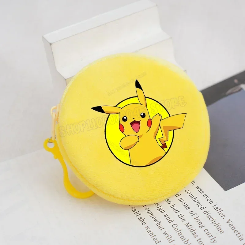 Petit portefeuille Pokémon en peluche avec clip pour enfants