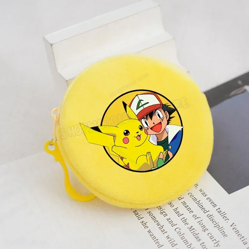 Petit portefeuille Pokémon en peluche avec clip pour enfants