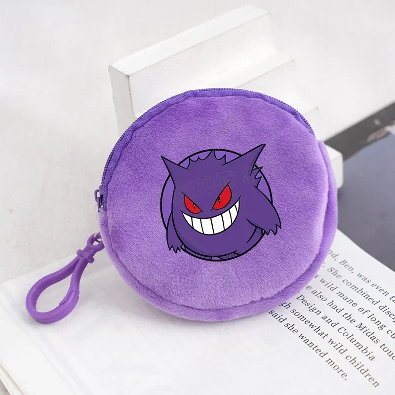 Petit portefeuille Pokémon en peluche avec clip pour enfants