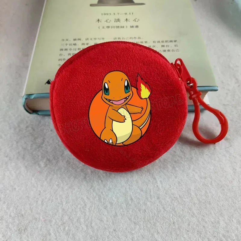 Petit portefeuille Pokémon en peluche avec clip pour enfants