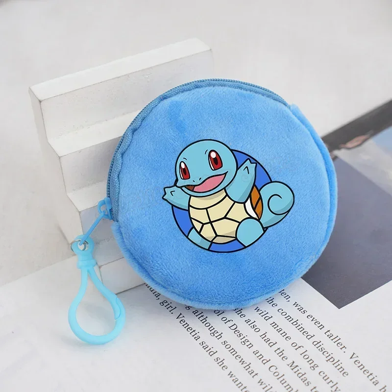 Petit portefeuille Pokémon en peluche avec clip pour enfants