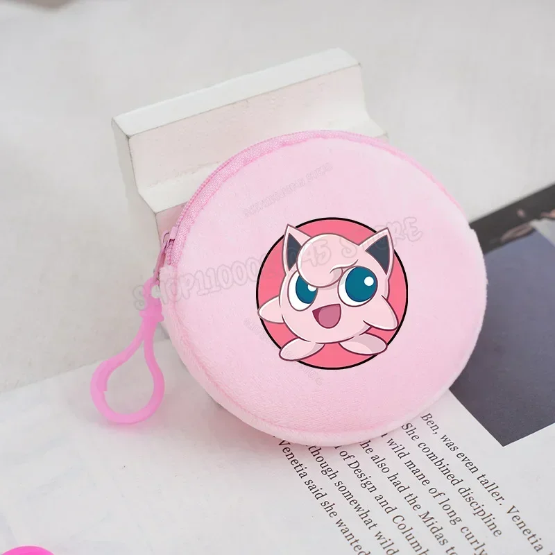 Petit portefeuille Pokémon en peluche avec clip pour enfants