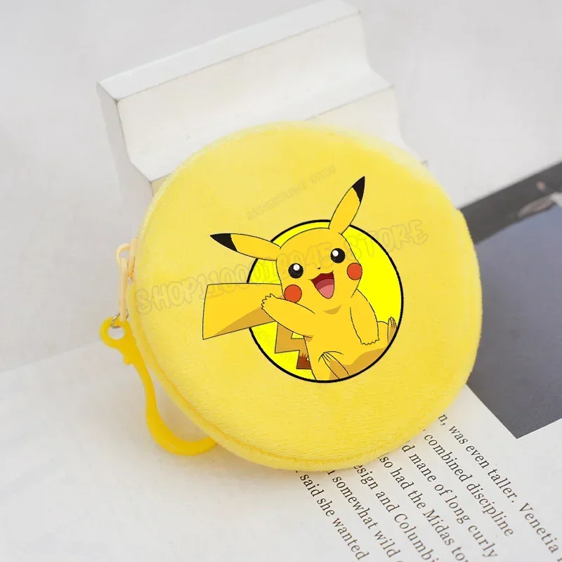 Petit portefeuille Pokémon en peluche avec clip pour enfants