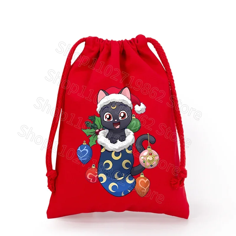 Sac de Noël Pokémon Pikachu avec cordon de serrage pour le Père Noël, cadeaux de Noël, etc.