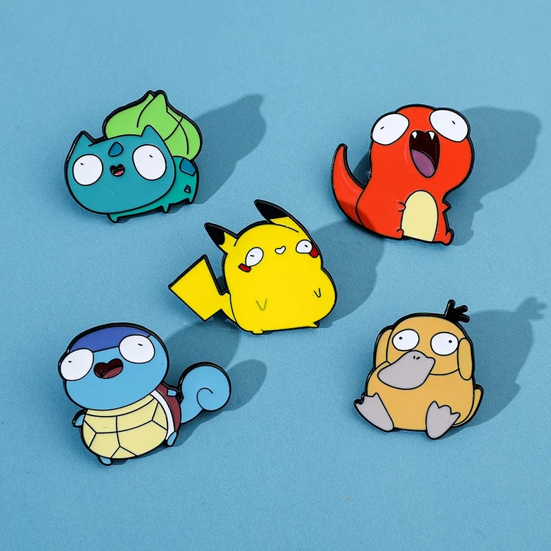 Pin's Pokémon amusants, Pikachu, Salamèche, Bulbizarre, Carapuce ou Psykokwak