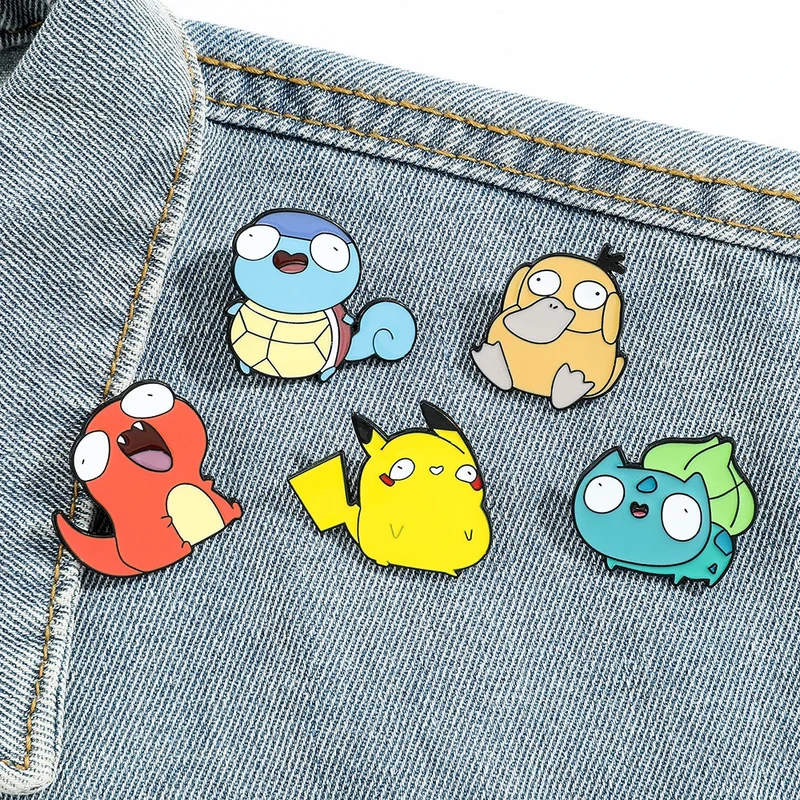 Pin's Pokémon amusants, Pikachu, Salamèche, Bulbizarre, Carapuce ou Psykokwak