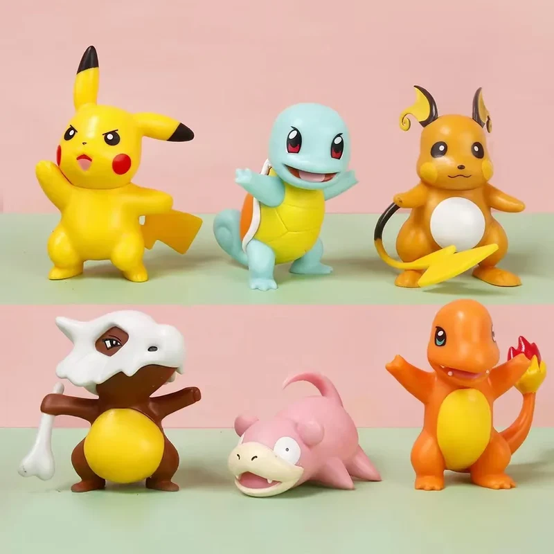 Ensemble de 6 figurines Pokémon avec Pikachu, Carapuce, Raichu, Tragosso, Flegmon et Charmander