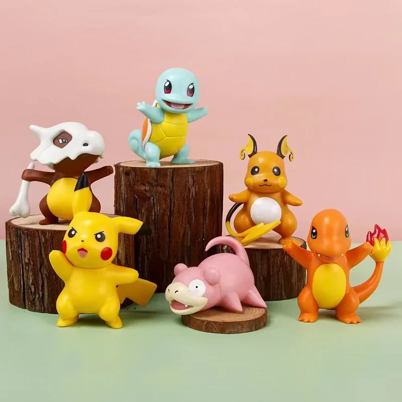 Ensemble de 6 figurines Pokémon avec Pikachu, Carapuce, Raichu, Tragosso, Flegmon et Charmander