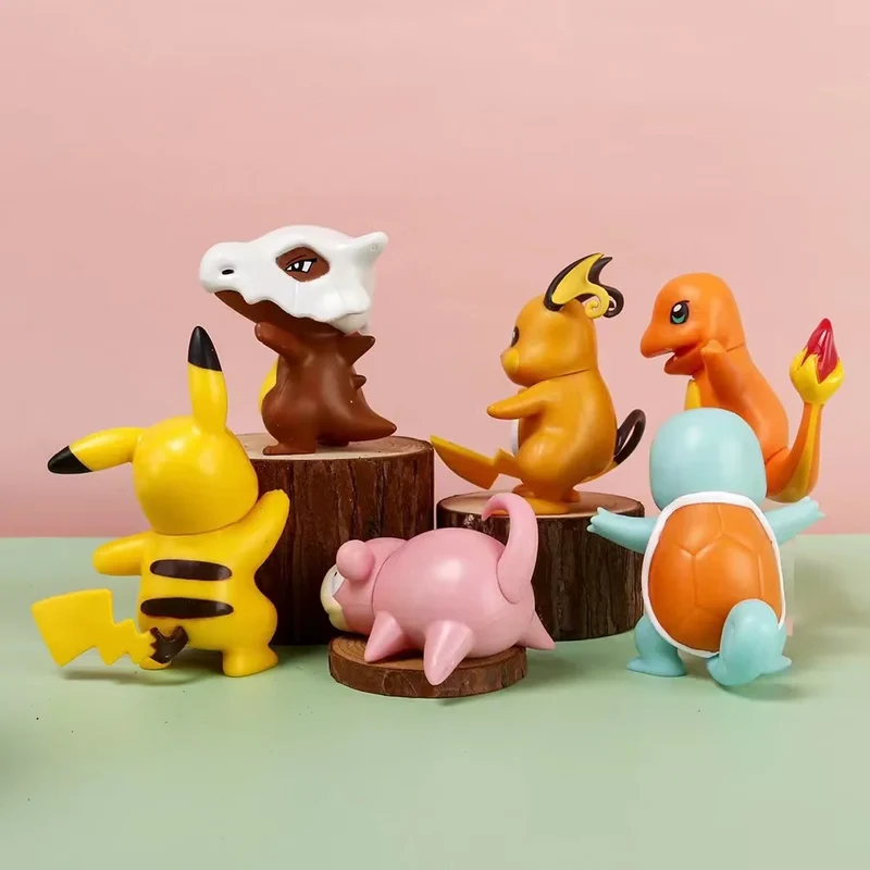 Ensemble de 6 figurines Pokémon avec Pikachu, Carapuce, Raichu, Tragosso, Flegmon et Charmander