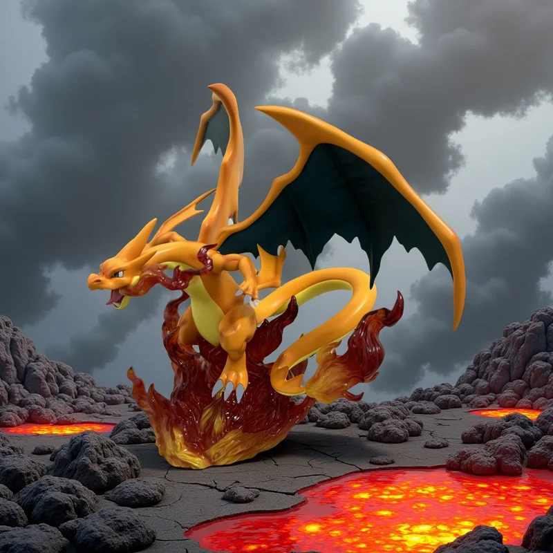 Superbe figurine Mega Charizard Y (environ 20 cm)