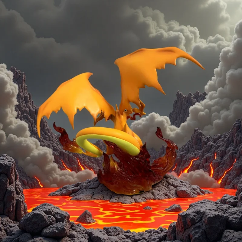 Superbe figurine Mega Charizard Y (environ 20 cm)