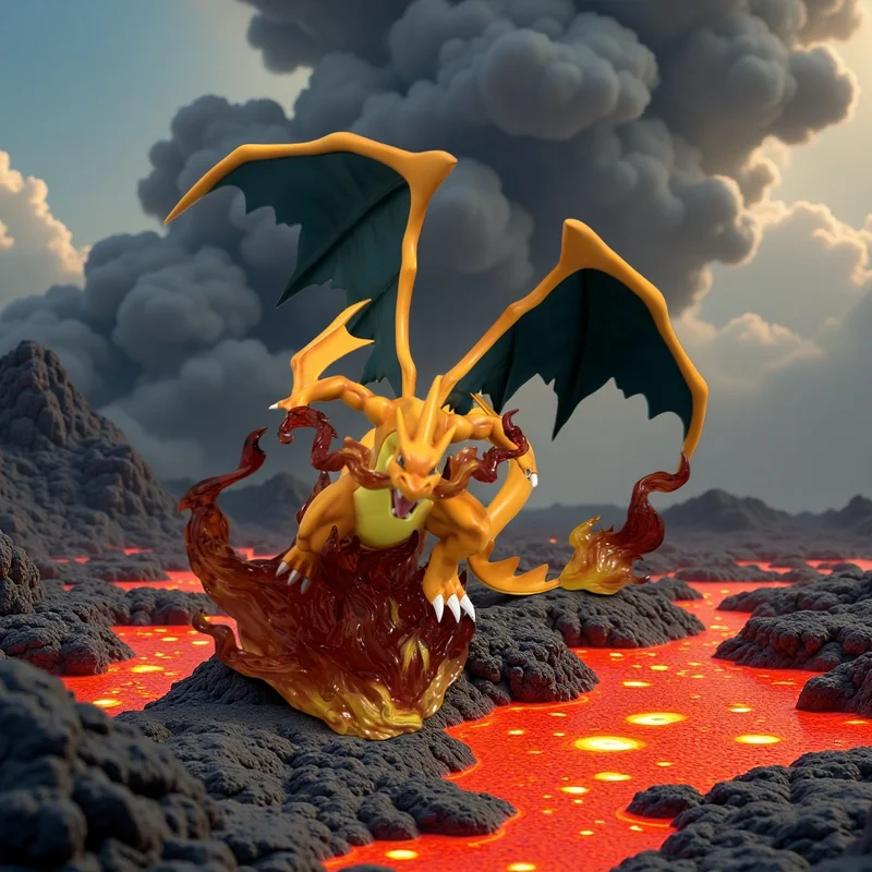 Superbe figurine Mega Charizard Y (environ 20 cm)