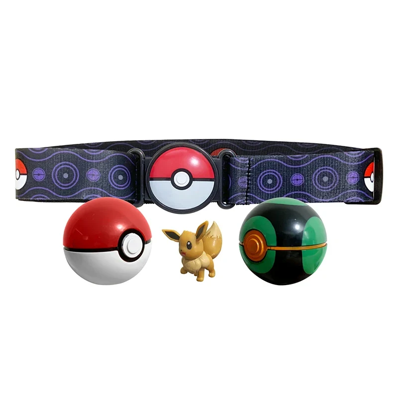 Ceinture d'entraîneur Pokémon avec figurine Évoli et 2 jouets Pokéball