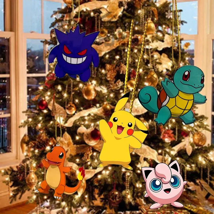 Décoration de sapin de Noël au look Pokémon (Ectoplasma, Pikachu, Carapuce, Salamèche ou Jigglypuff)