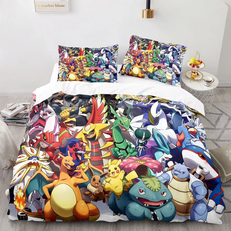 Parure de lit Pikachu aux motifs Pokémon lumineux