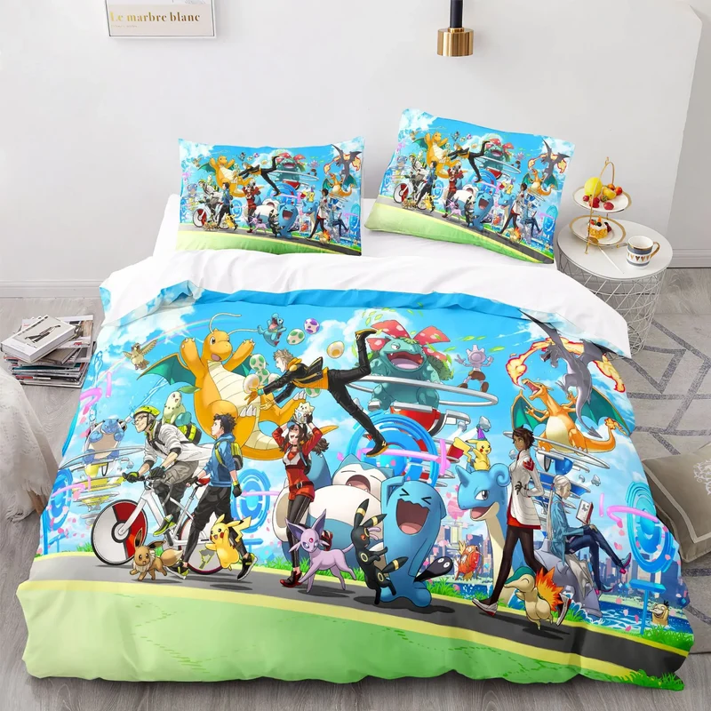 Parure de lit Pikachu aux motifs Pokémon lumineux