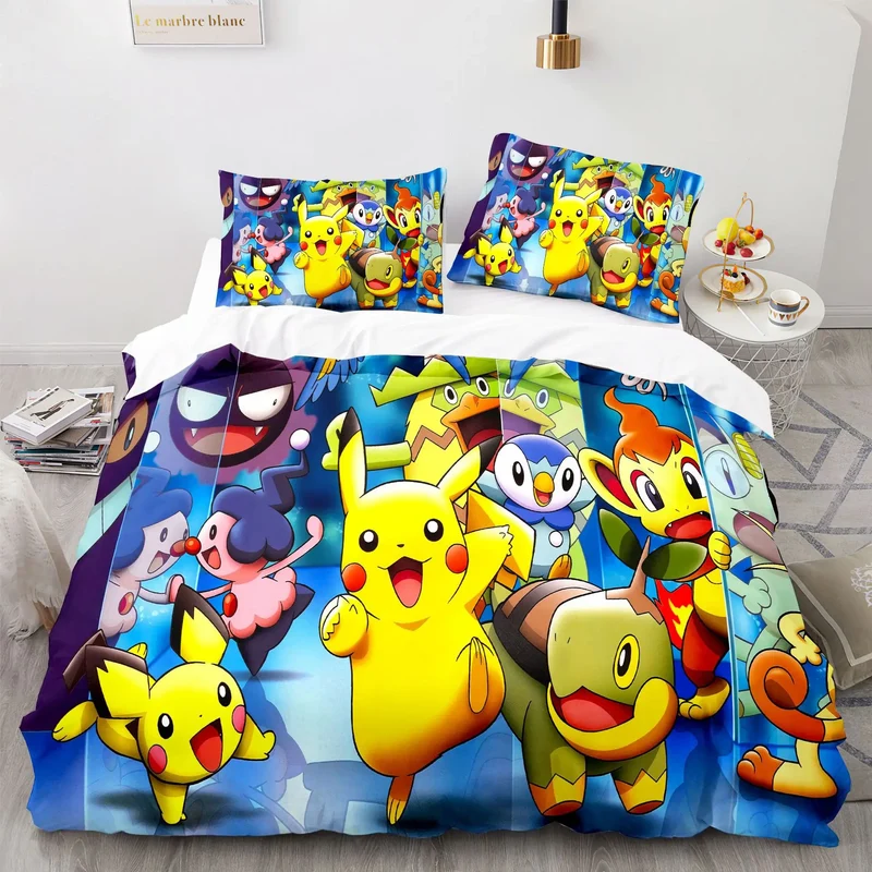 Parure de lit Pikachu aux motifs Pokémon lumineux