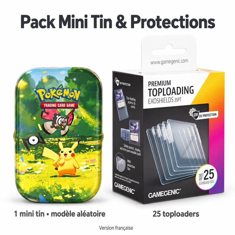 Pack Pokémon 30 ans FR – Mini Tin + 25 Toploaders Gamegenic