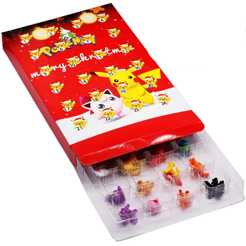 Calendrier de l'Avent de Noël Pikachu avec 24 figurines