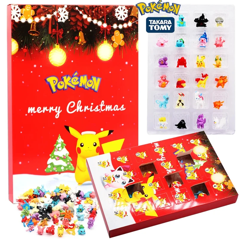 Calendrier de l'Avent de Noël Pikachu avec 24 figurines