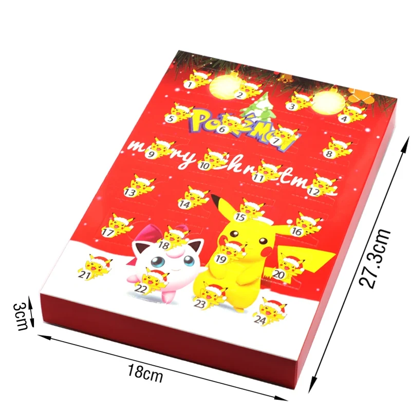 Calendrier de l'Avent de Noël Pikachu avec 24 figurines
