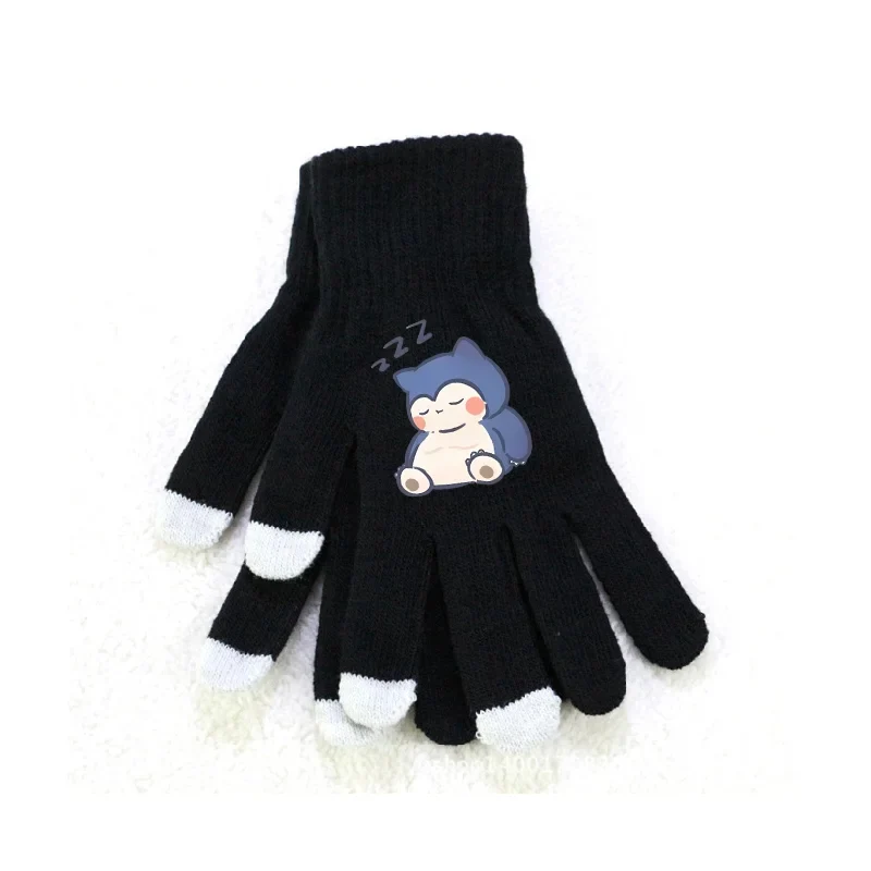 Gants d'hiver moelleux avec motifs Pokémon en rose ou noir